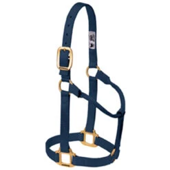 Weaver Leather - Original Non-Adjustable Halter, Navy, 1 Inch Yearling Horse
