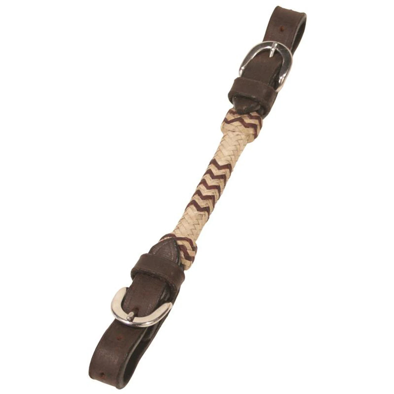 Buffalo Leather Curb Strap Natural Rawhide - Dark