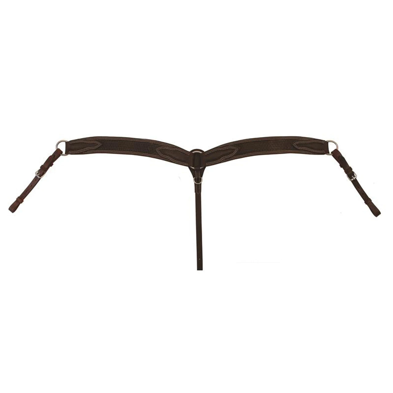 Buffalo Leather - Breast Collar With Concho - Oiled Leather