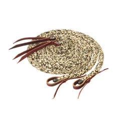 Weaver Leather- Silver Hollow Braid Split Reins, 5/8"X8'