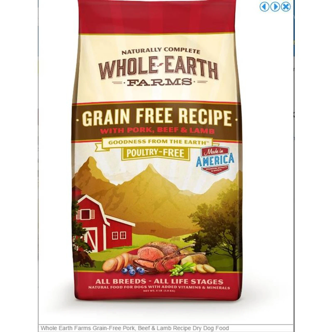 Whole Earth Farms Grain-Free Beef & Lamb Dry Dog Food 25lb