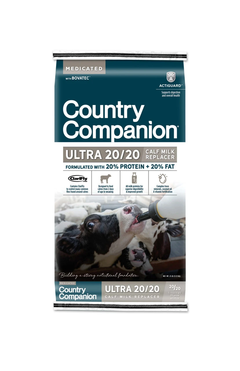 Country Companion Medicated Ultra 20/20 Calf Milk Replacer - 25 Lbs