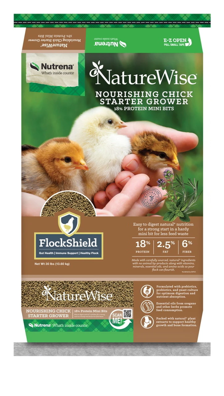 NatureWise Nourishing Chick Starter Grower - 18% Protein Mini Bits - 30 Lbs.