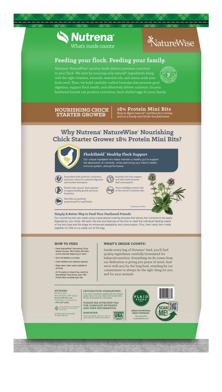 NatureWise Nourishing Chick Starter Grower - 18% Protein Mini Bits - 30 Lbs. - Image 2