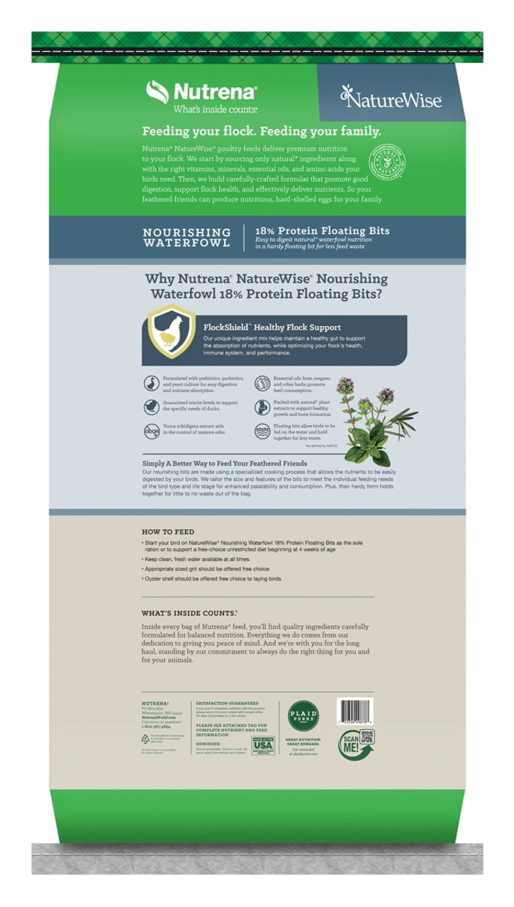 NatureWise Nourishing Waterfowl 18% Protein Floating Bits - 30 Lbs. - Image 2