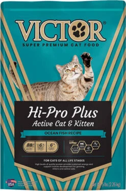 Victor Super Premium Cat Food  Hi-Pro Plus Active Cat And Kitten  Dry Cat Food For Active Cats  All Breeds And All Life Stages From Kitten To Adult, 5lb