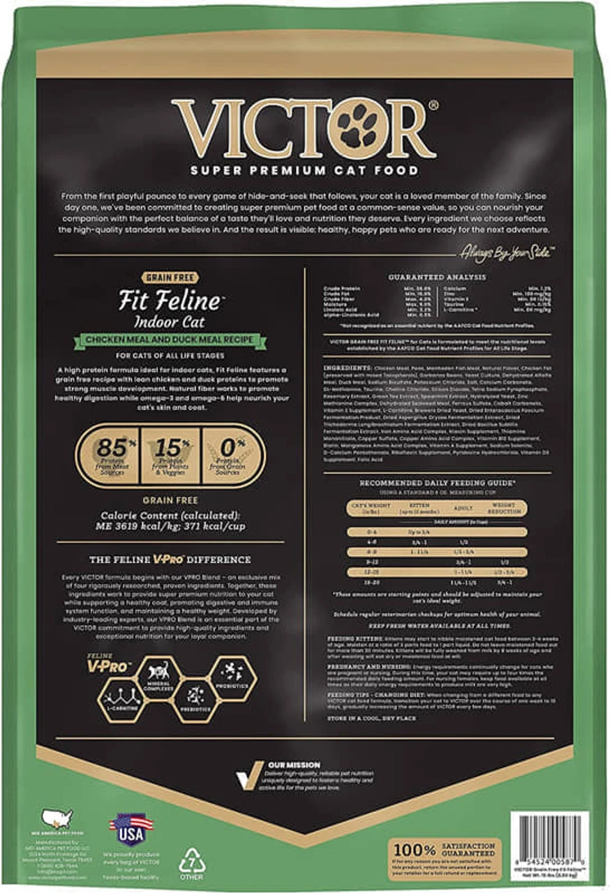 Victor Super Premium Cat Food Grain Free Fit Feline Dry Cat - Image 2