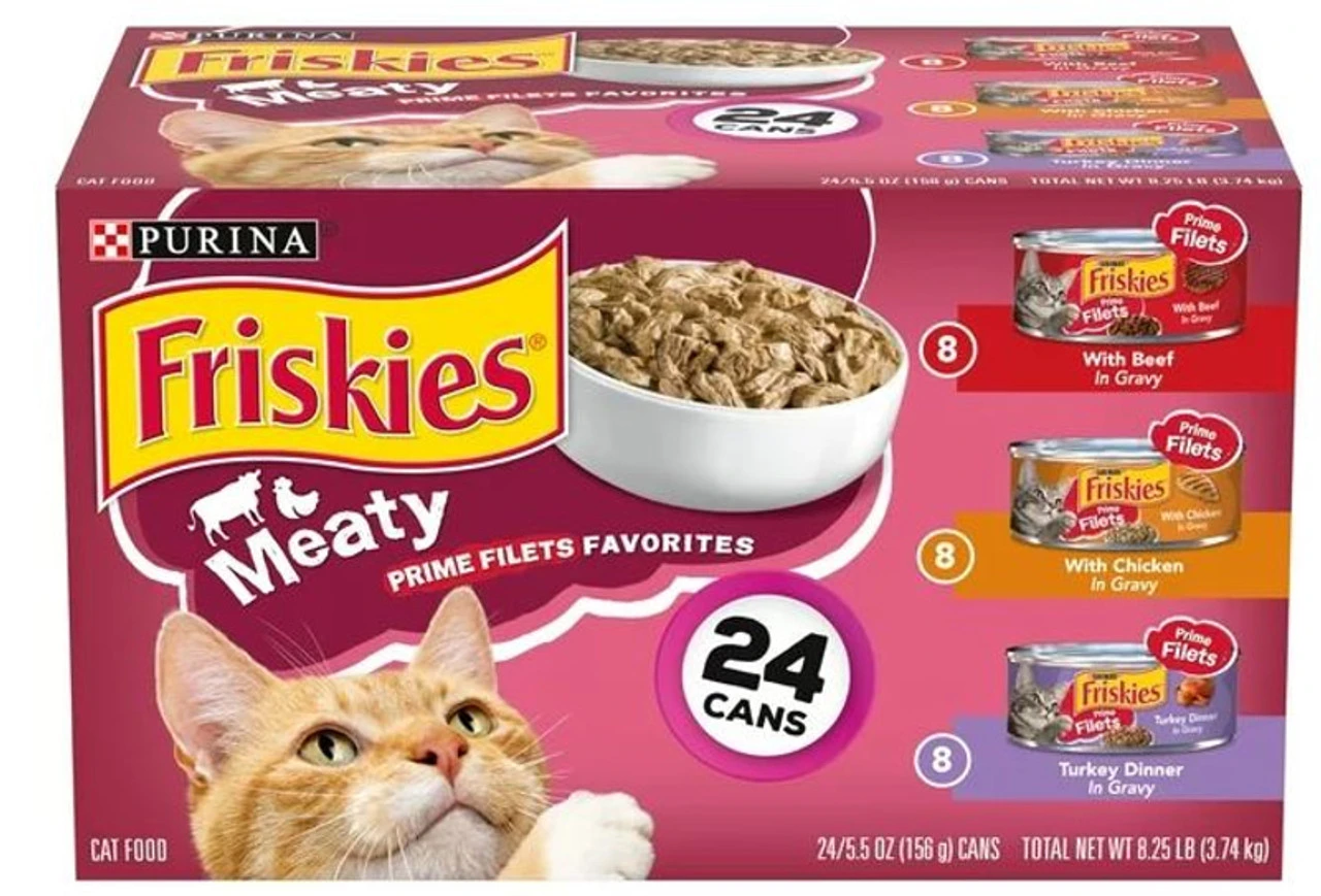 Purina Friskies Meaty Prime Filets Favorites Wet Cat Food Variety Pack - 5.5oz Cans (24 Pack)