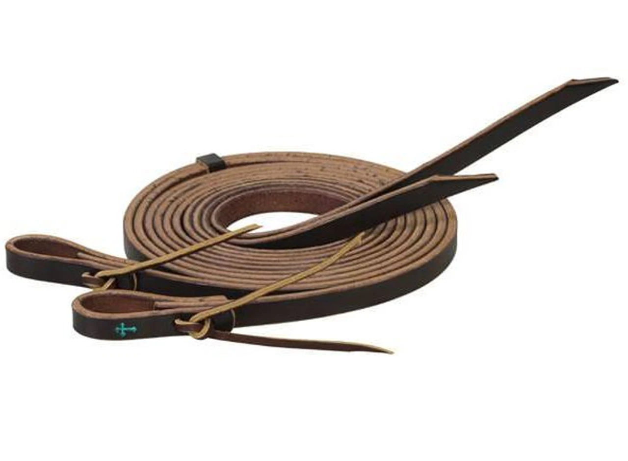 Weaver Leather Turquoise Cross Skirting Leather Split Reins 5/8X7'