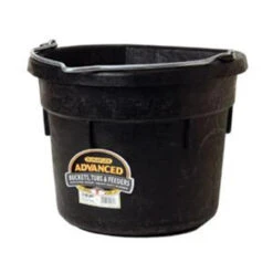 Miller Mfg. - 18-Quart Flat Back Rubber Bucket - Black
