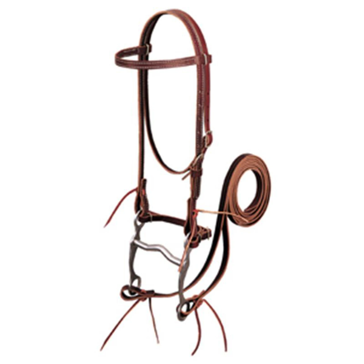 Weaver Leather - Latigo Leather Browband Bridle With Single Cheek Buckle