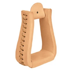 Weaver Leather Natural Leather Covered Stirrups, Roper
