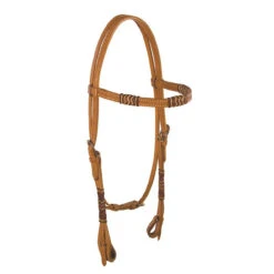 Buffalo Leather - Headstall Brow Band With Rawhide